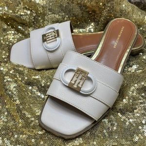 White pair of Tommy Hilfiger Sandals